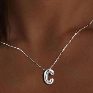 BRAND NEW, STILL IN THE PACKAGE Trendy Bubble Initial Charm and Necklace